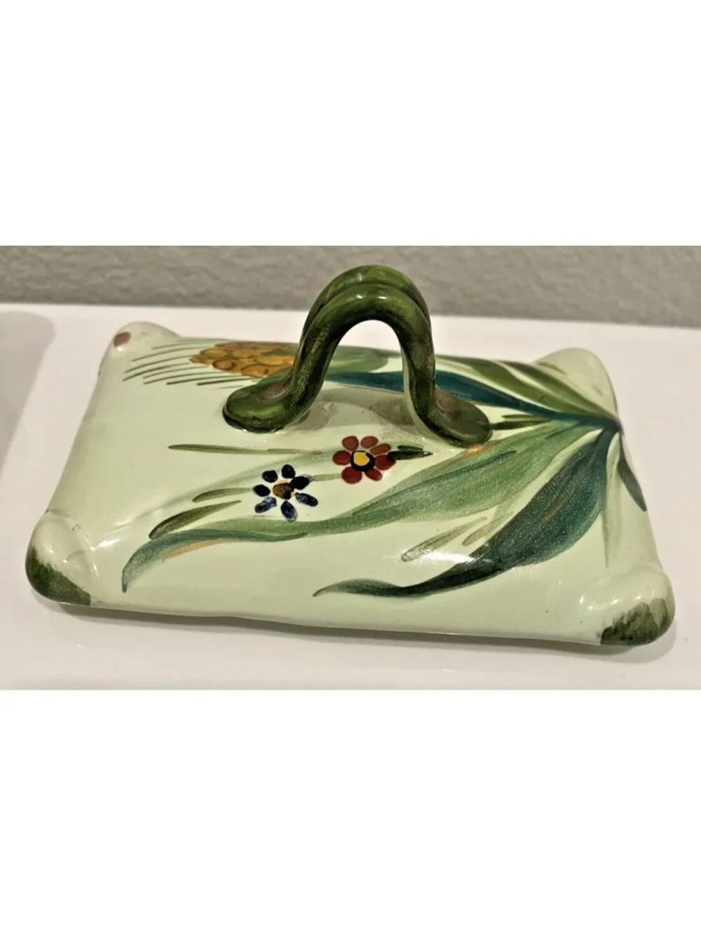 Vtg Italian Hand Painted Footed Porcelain Trinket Vanity Box Numbered Victorian